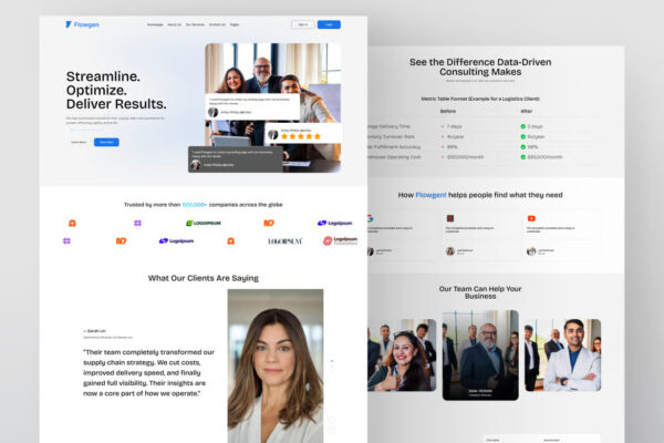 Flowgen – Operations & Supply Chain Consulting Elementor Template Kit - Image 2