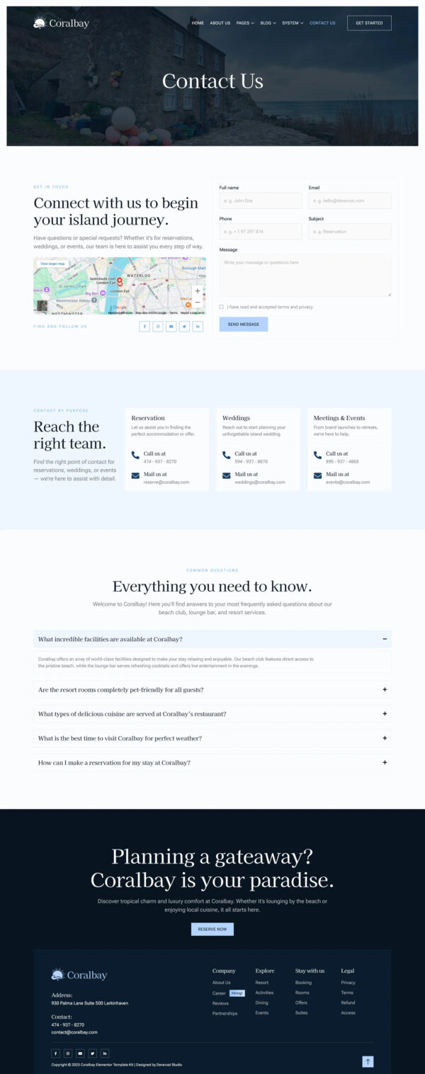 Coralbay - Beach Club Lounge Bar & Resort Elementor Template Kit - Image 6