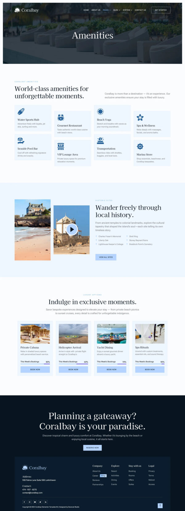 Coralbay - Beach Club Lounge Bar & Resort Elementor Template Kit - Image 4