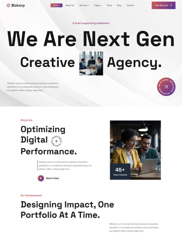 Bizkorp - Creative Business Agency WordPress Theme - Image 2